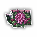 Bigleaf Rhododendron Washington State Flower Pink Blossom Sticker (Peel N' Stick)